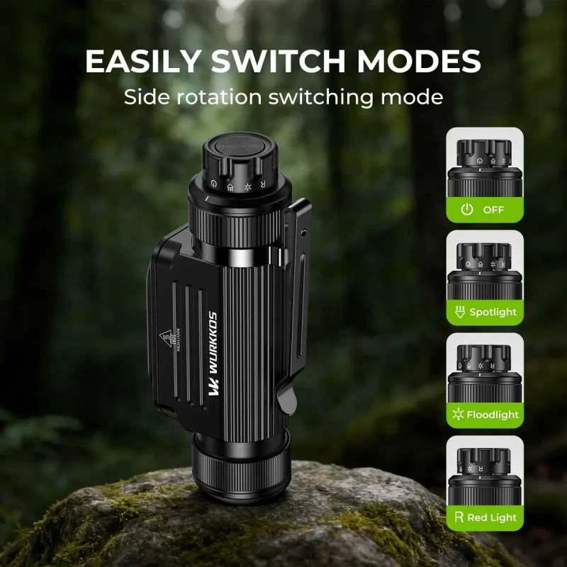 Wurkkos HD17\SST40+SST10(RED) 2500lm-220m\ROTARY SWITCH+кліпса\IPX68\USB-C\АКБ WURKKOS 3000ma — фото 2
