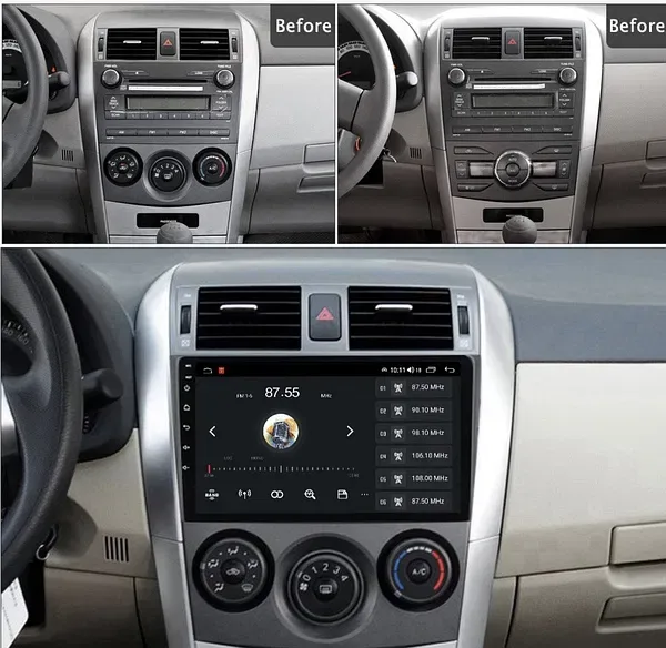 Якісна магнітола CarPlay швидкий процесор Toyota Corolla/Verso 2004-13 — фото 2