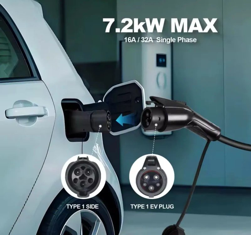 ЯКІСТЬ‼️Перехідник Type 1 - Type 2 7kW 32A EV Adapter адаптер для зарядки електромобіля Kolankyнадійний корпус EV зарядка — фото 5