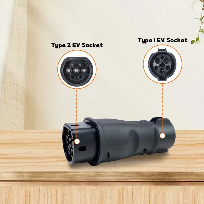 ЯКІСТЬ‼️Перехідник Type 1 - Type 2 7kW 32A EV Adapter адаптер для зарядки електромобіля Kolankyнадійний корпус EV зарядка — фото 6