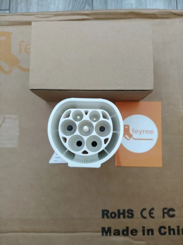 ЯКІСТЬ‼️Перехідник Type 2 - GBT 32A 7kW FEYREE з блокуванням EV Adapter адаптер для зарядки авто з Китаю надійний корпус — фото 2