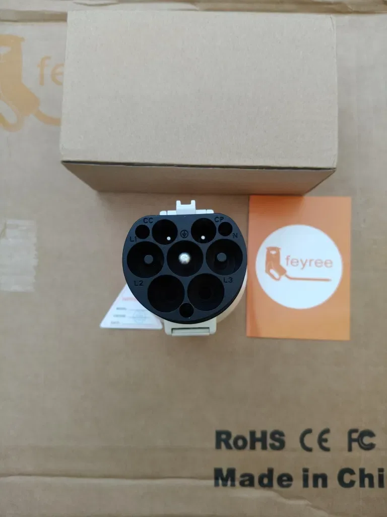 ЯКІСТЬ‼️Перехідник Type 2 - GBT 32A 7kW FEYREE з блокуванням EV Adapter адаптер для зарядки авто з Китаю надійний корпус — фото 3