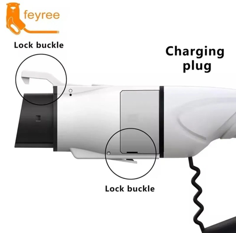 ЯКІСТЬ‼️Перехідник Type 2 - GBT 32A 7kW FEYREE з блокуванням EV Adapter адаптер для зарядки авто з Китаю надійний корпус — фото 7