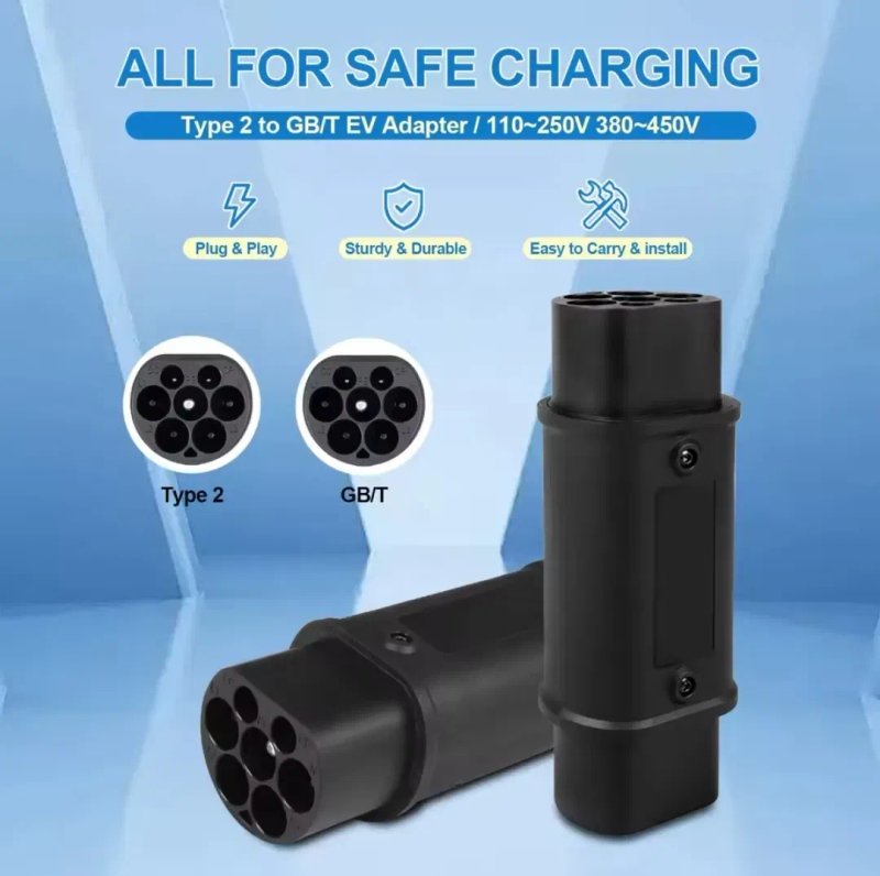 ЯКІСТЬ‼️ Перехідник Type 2 - gbt 7kw 32A Ev charger adapter type 1 Tesla nacs гбт тайп 2 адаптер авто з Китаю надійність — фото 2