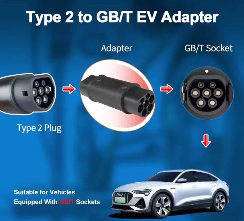 ЯКІСТЬ‼️ Перехідник Type 2 - gbt 7kw 32A Ev charger adapter type 1 Tesla nacs гбт тайп 2 адаптер авто з Китаю надійність — фото 3