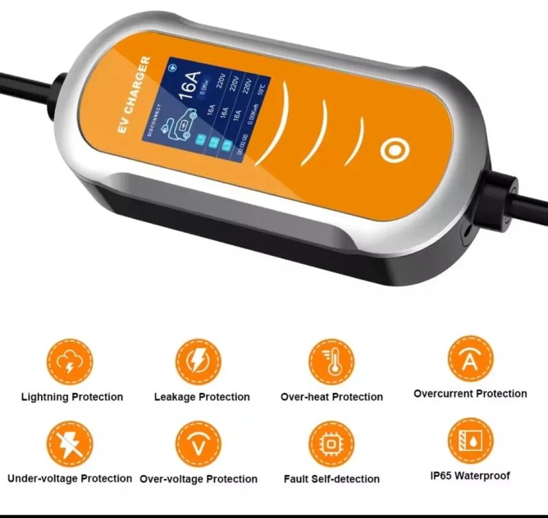 ЗАРЯДКА 11КВТ‼️ IPENGEN 11kW 16A 3 фази зарядка для електромобіля Type 2 | Регулювання 8-10-13-16A | Кабель 4м EV Charger переносна — фото 2