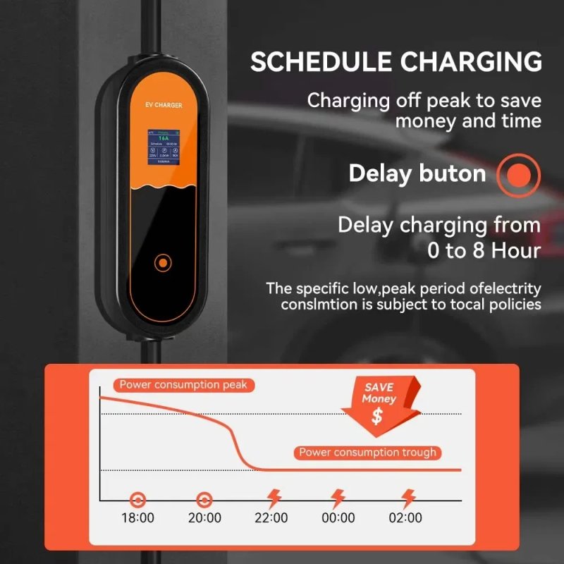 Зарядка для електромобіля Type 1 J1772 16A 3.5кВт 220V EV Charger регулювання струму 3.5м — фото 4