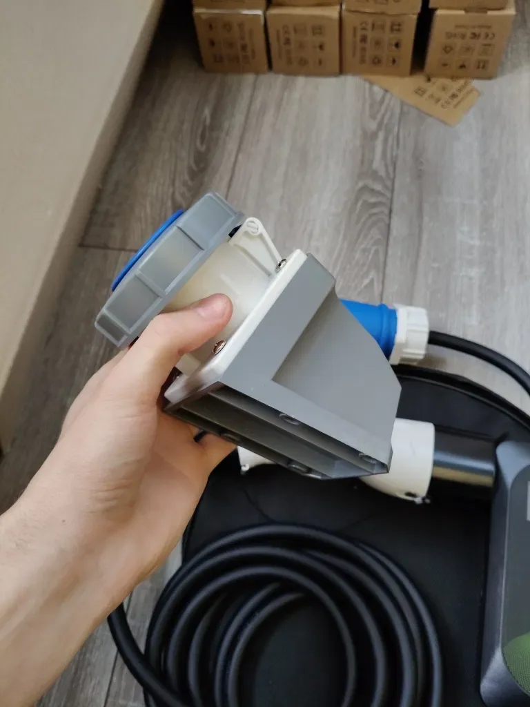 Зарядка New charger 7kw GBT 32A wifi гбт 3 / 5 метрів +32А авто з Китаю розетка, сумка Type 1 Tesla Type 2 — фото 6