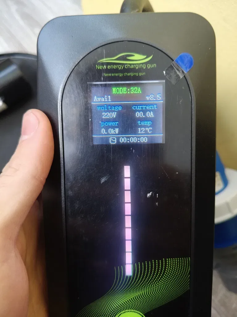 Зарядка New charger 7kw GBT 32A wifi гбт 3 / 5 метрів +32А авто з Китаю розетка, сумка Type 1 Tesla Type 2 — фото 7