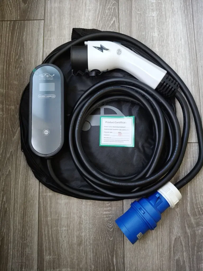 Зарядка New charger 7kw GBT 32A wifi гбт 3 / 5 метрів +32А авто з Китаю розетка, сумка Type 1 Tesla Type 2 — фото 8
