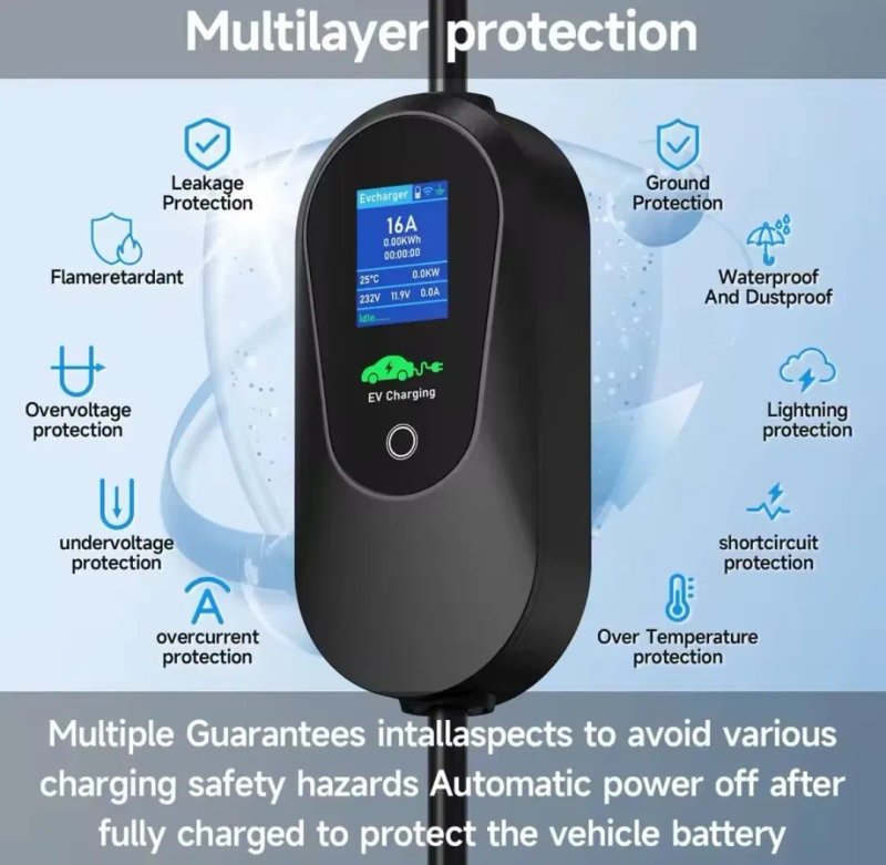 ЗАРЯДКА З WIFI‼️16А Type 1/Tesla Type 2 GBT EV Charger 3.5kw Тесла авто з Америка Європа Китай усі роз'єми зарядний пристрій — фото 5