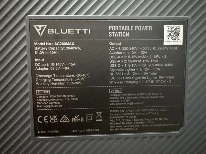 Зарядна станція Bluetti AC200MAX 2200W 2048Wh (LiFePO4, чистий синус, стан нової) як Ecoflow — фото 3
