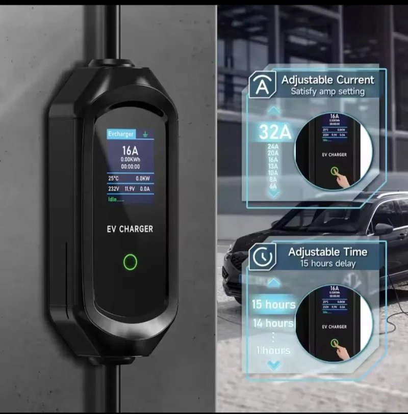 Зарядна станція для електрокара 7.2 кВт 32А AFYEEV Wi-Fi — Америка Європа Type1 Type2 GBT Tesla 5m — фото 8