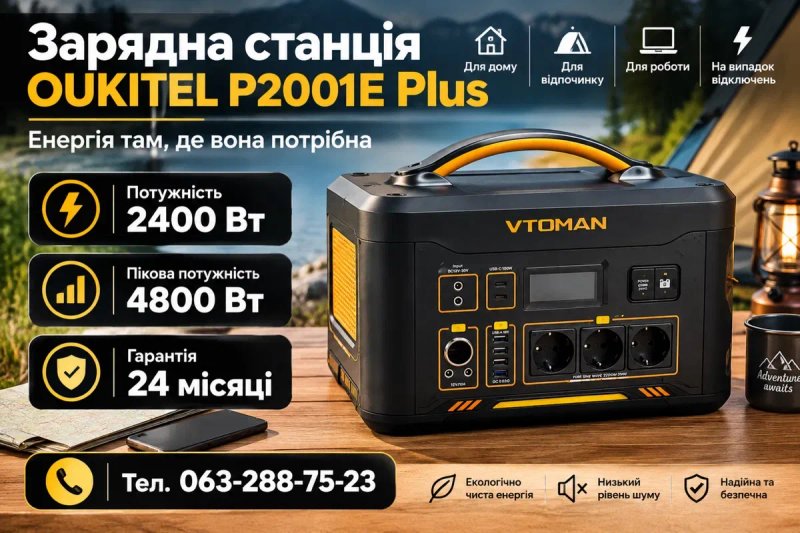 Зарядна станція VTOMAN Jump 2200/ 2200Вт / 1548Вт-год LiFePO4 (ALLPOWERS, BLUETTI, EcoFlow, Anker SOLIX, Pecron) — фото 8