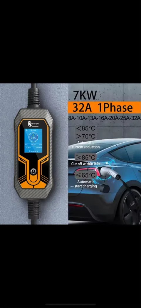 Зарядне до електромобіля 7 kw 32A Type 1 type 2 зарядка трохфазна 11kw