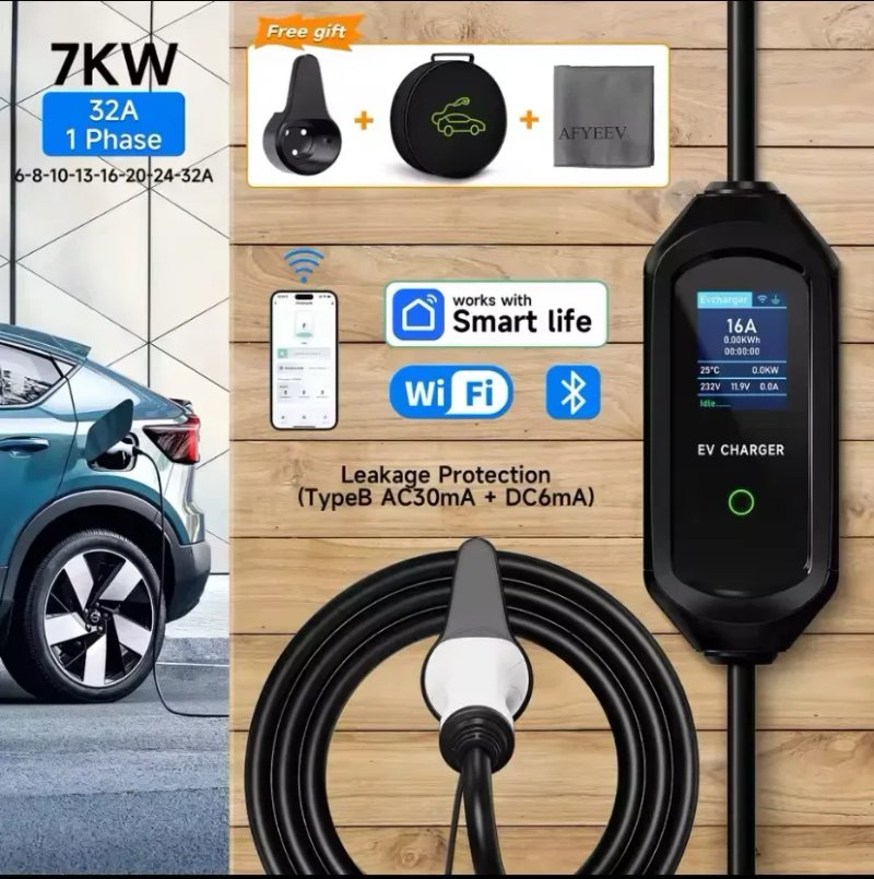 Зарядне до електромобіля 7 kw 32A Type 1 type 2 зарядка трохфазна 11kw — фото 4