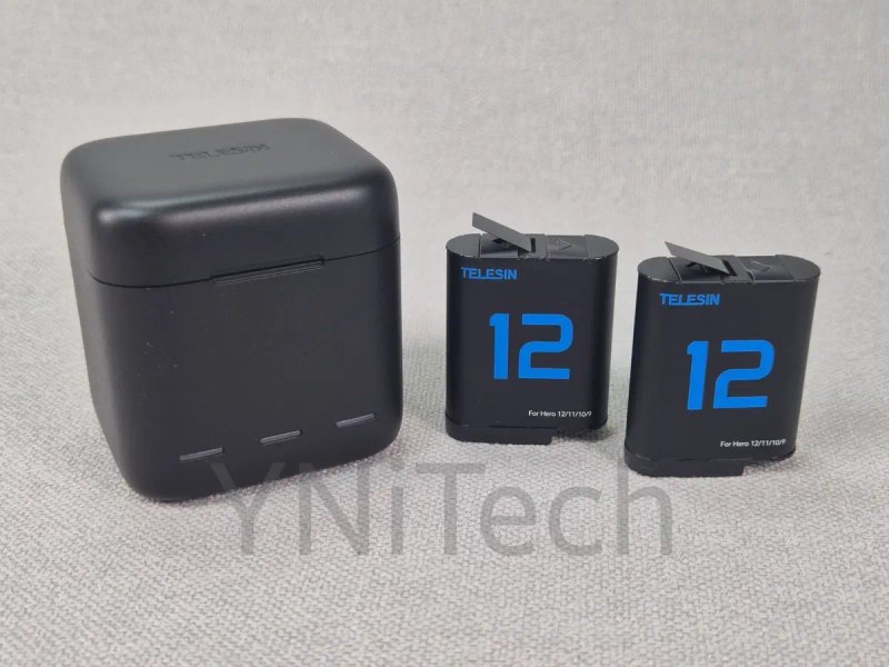 Зарядне Telesin + 2 акумулятори 1720 mAh для GoPro Hero 12 / 11 / 10 / 9 — фото 2