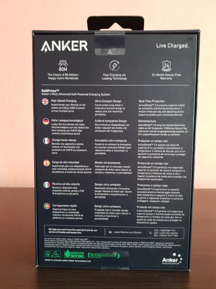 Зарядний пристрій Anker Prime 240W GaN (4 Ports) PD3.1 — фото 8