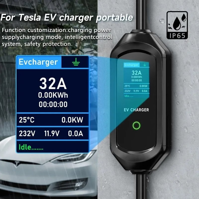 Зарядний пристрій для електромобіля 7.2kW 32A Wi-Fi APP Bluetooth Type1 Type2 GBT портативна EV зарядка  5м  IP66 Америка Європа Китай — фото 7