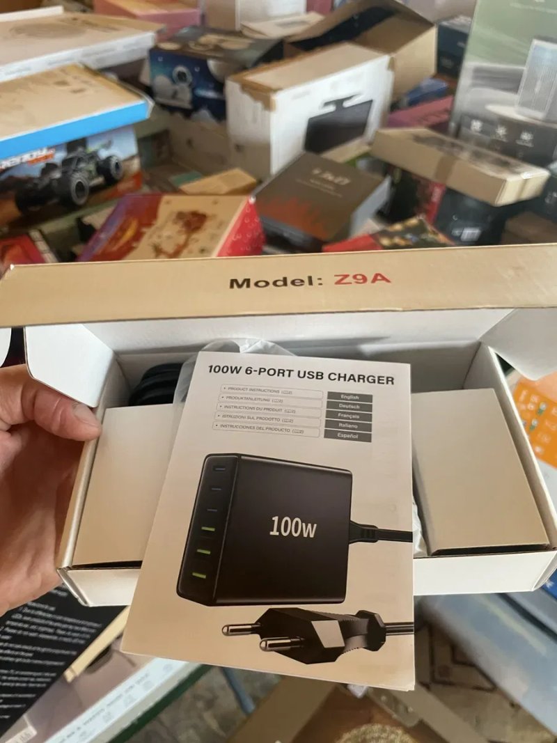Зарядний пристрій GaN 100W на 6 портів USB-C USB-A, модель Z9A — фото 6
