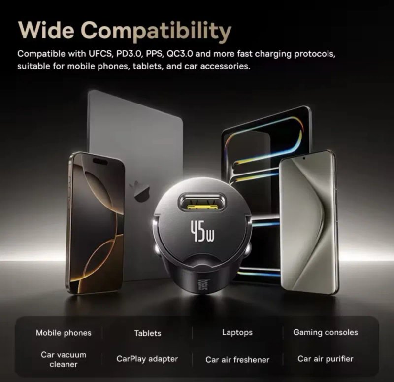 Зарядное устройство Baseus 45W + кабель Зарядка в авто Original Новые — фото 8