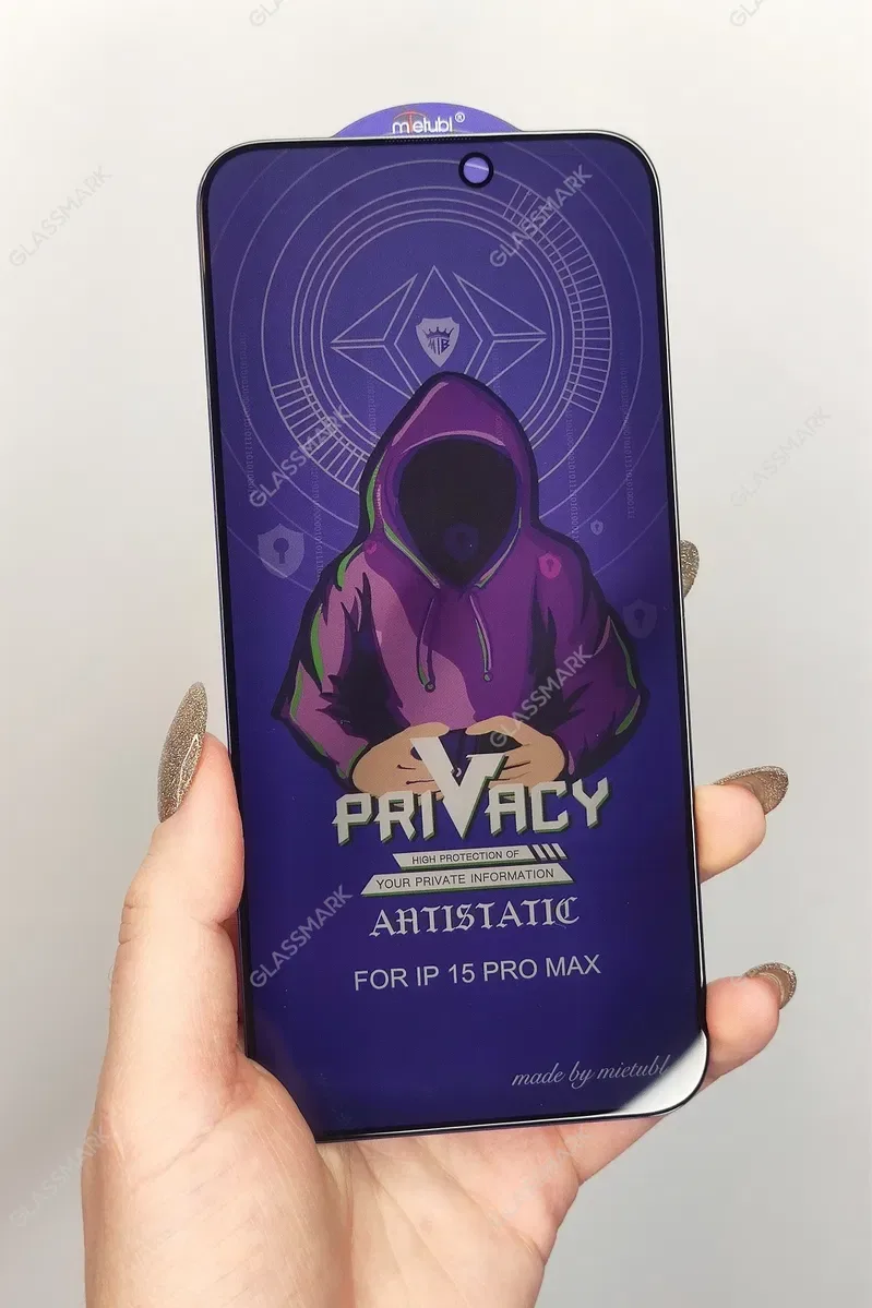 Защитное стекло приватное Anti-SPY iPhone 15 Pro Max 15 Pro антишпигун — фото 8