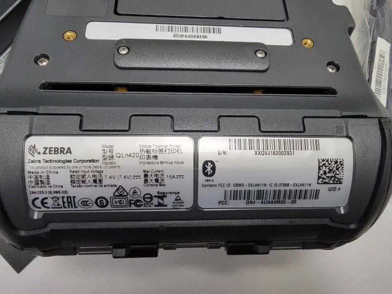 Zebra QLN420 принтер етикеток/чеків мобільний 101мм Bluetooth/USB НОВИЙ АКУМУЛЯТОР — фото 4