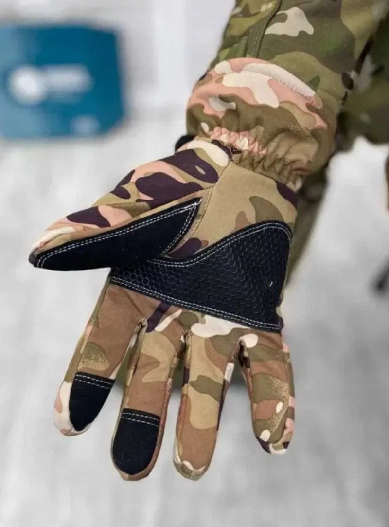 Зимние тактические водонепроницаемые перчатки SOFT SHELL мультикам зимние теплые перчатки сенсорные — фото 3
