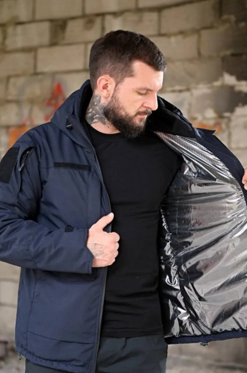 Зимова тактична куртка Omni-Heat чорна/синя S-XXXL — фото 2