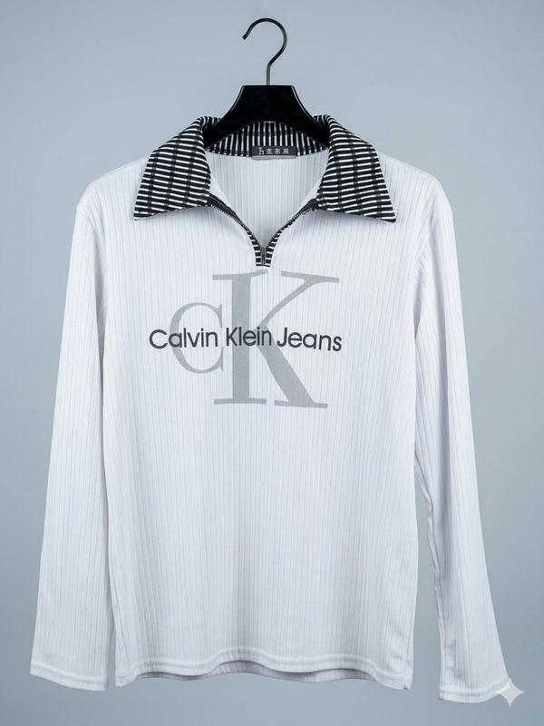 Футболка Calvin Klein Jeans біла з довгим рукавом