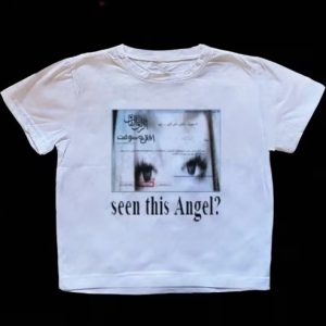 Белая футболка с принтом "seen this Angel?"