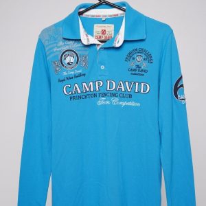 Чоловіча синя футболка поло Camp David з довгим рукавом