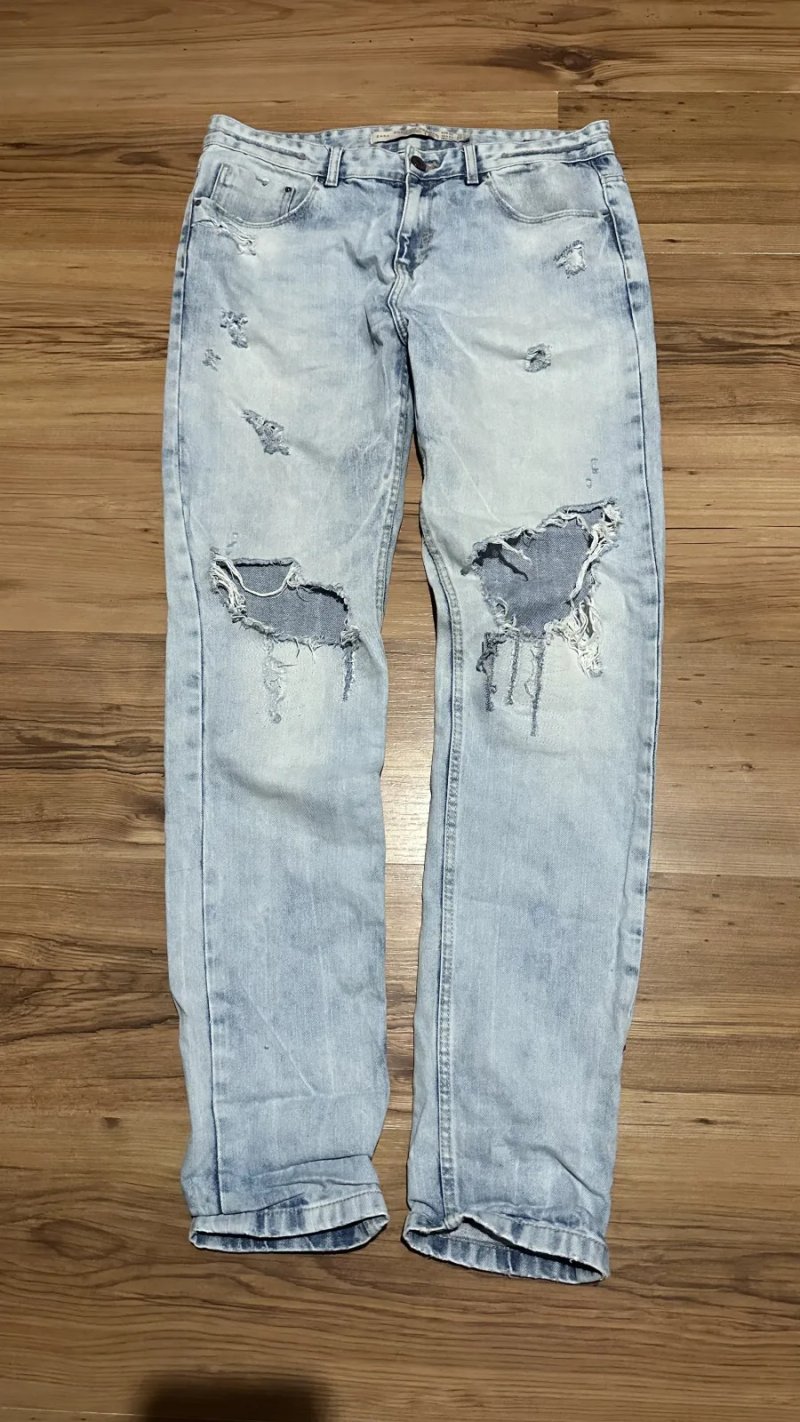 Джинси світло-блакитні рвані Zara